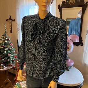 Vintage silk polka dot blouse